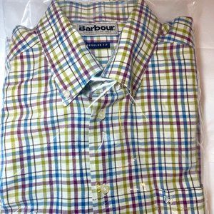 BARBOUR Check Regular Fit Button Down Shirt  USA M